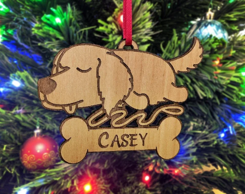 Personalized Golden Retriever Christmas Tree Ornament for Dog Lovers Best Friend Pet Trinket Puppies First Holiday Gift Dog Dad Birthday