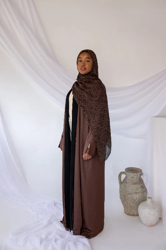 two-tone black/tan Abaya