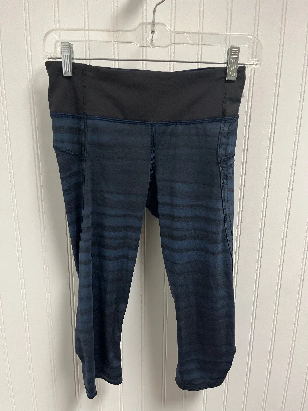 Athletic Capris By Lululemon In Black & Blue, Size: S