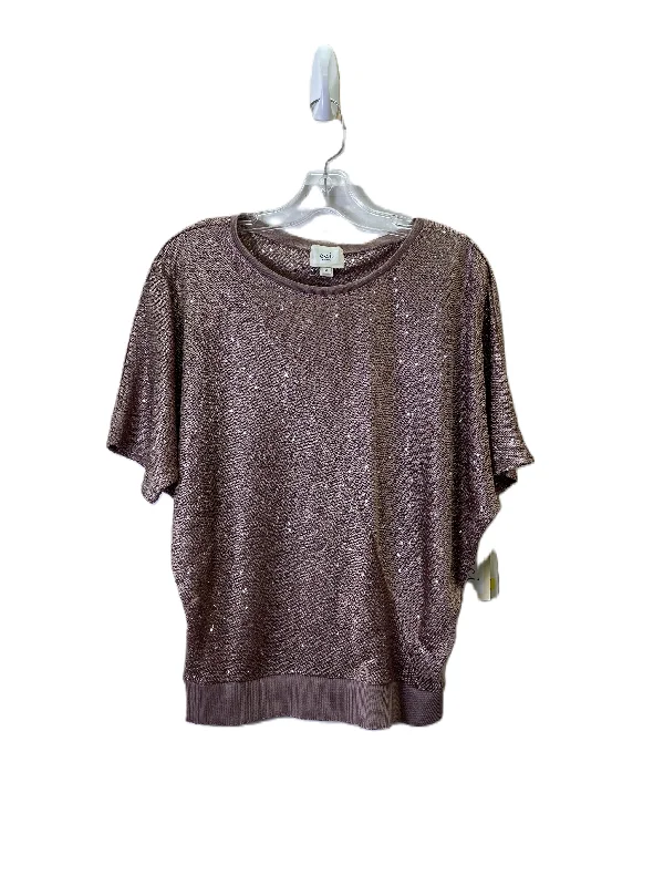 Sweater Short Sleeve By Eci In Bronze, Size: M