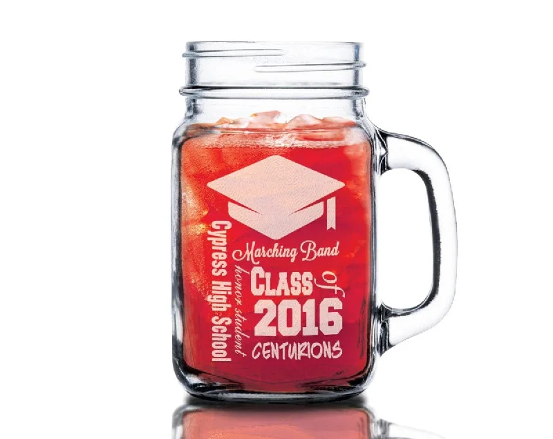 Class of 2022 Graduation Cap Mason Jar Glass Personalized Drinking Mug Graduation Party Decoration Gifts for men women her him The Graduate