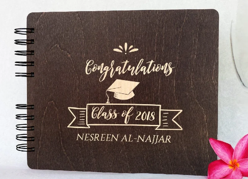 Wooden Graduation Guest Book Grad Gifts Rustic Personalized Class of 2020 Wood Graduation Decoration Supplies Guestbook Photo Booth Album