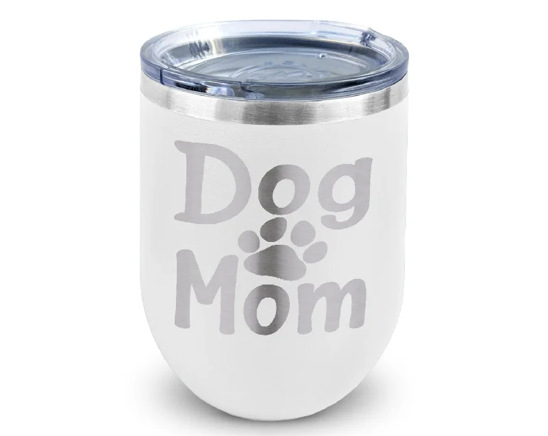 Dog Mom Wine Stemless Tumbler 12oz for Dog Lovers Pet Owners New Puppy Mug Rescue Adoption Mommy for Wife Mimi Nana Meme Sister in law gift