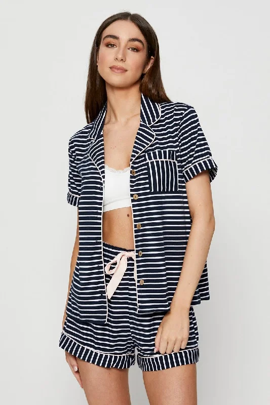 Stripe Jersey Pyjamas Set