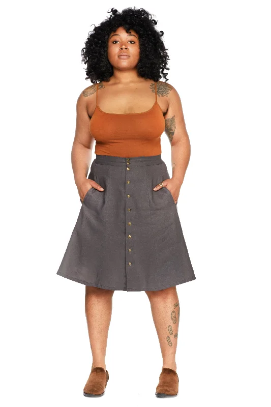 Bae Skirt in Charcoal Linen