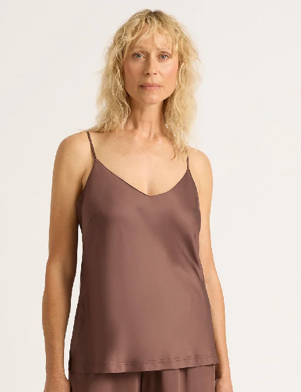 Vegan Silk Sleep Cami - Garnet