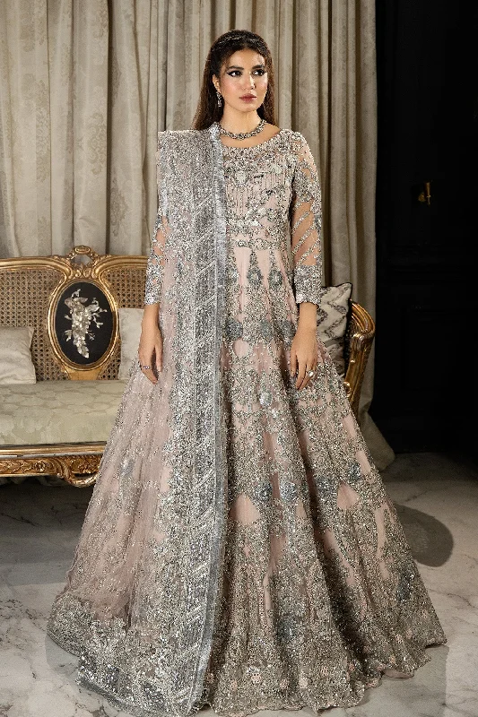 Pakistani Bridal Outfit in Embellished Pink Gown Style