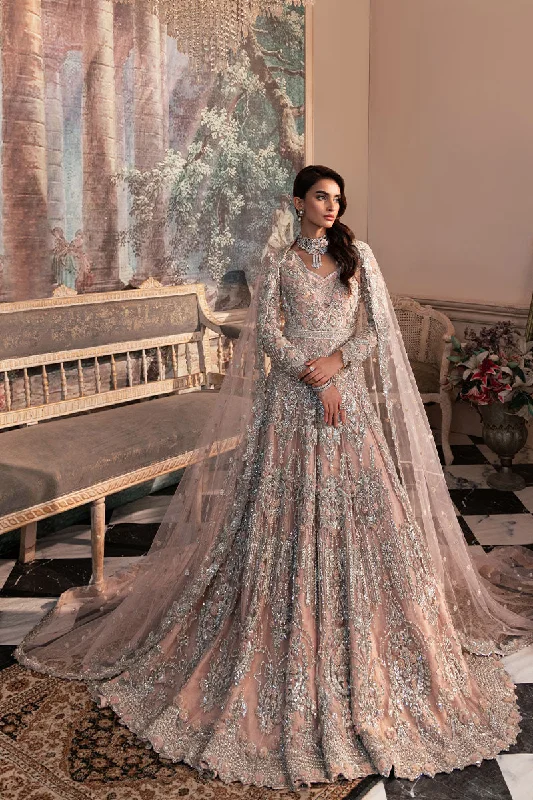 Pakistani Wedding Dress in Pink Bridal Gown Veil Style