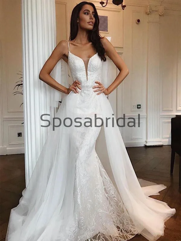 Detachable Unique Vintage Beach Elegant Wedding Dresses WD0457