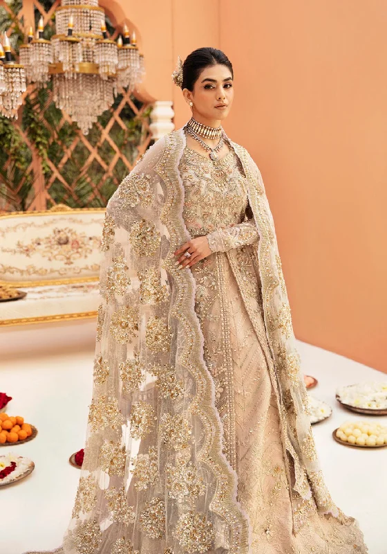 Pakistani Bridal Outfit in Open Gown and Lehenga Style