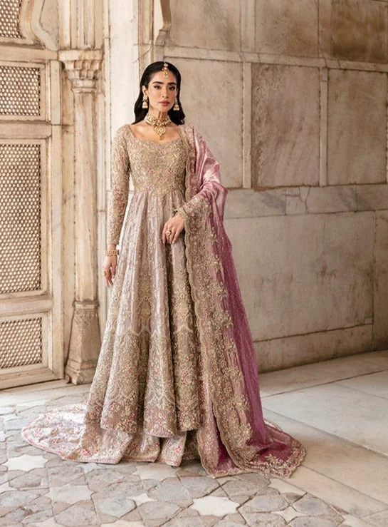 Pakistani Bridal Outfit in Pishwas Frock Lehenga Style