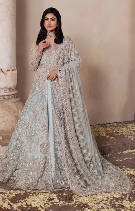 Royal Pakistani Bridal Outfit in Gown and Lehenga Style