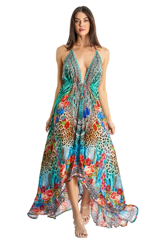 Demetra Halter Maxi Dress