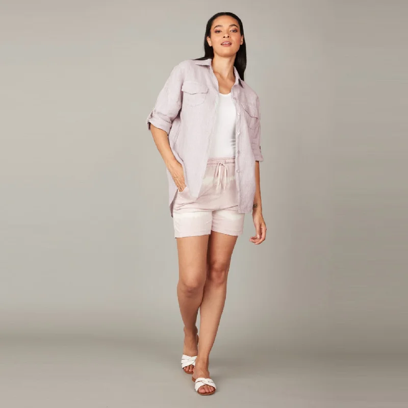 Double Pocket Linen Blouse (Petal)