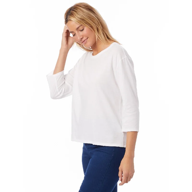 Organic 3/4 Sleeve Boxy T-Shirt (Earth White)