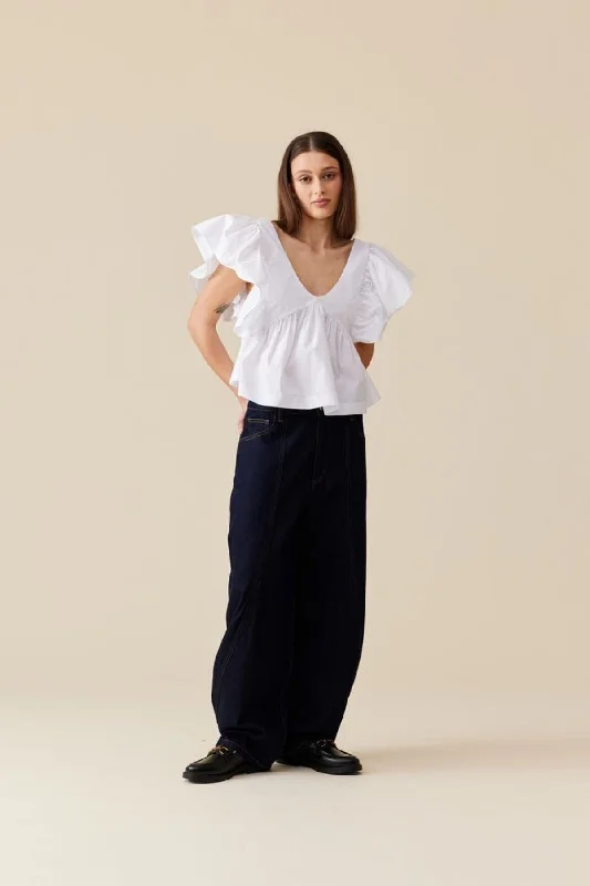 Ruby Noni Ruffle Top - White