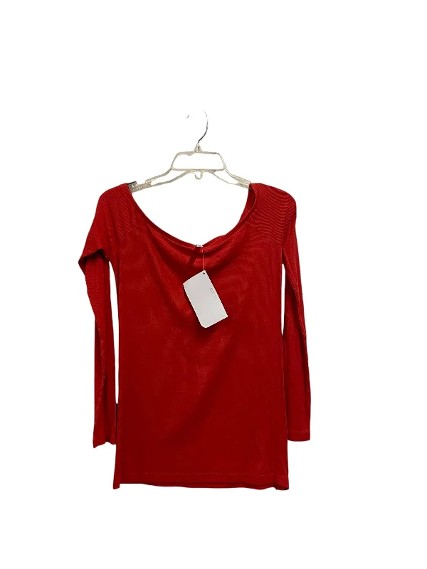 Top Long Sleeve Basic By Fabletics In Red, Size: M