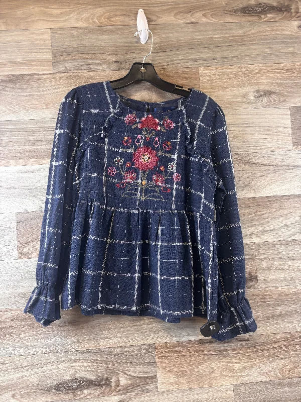 Top Long Sleeve By Blue Rain In Plaid Pattern, Size: S