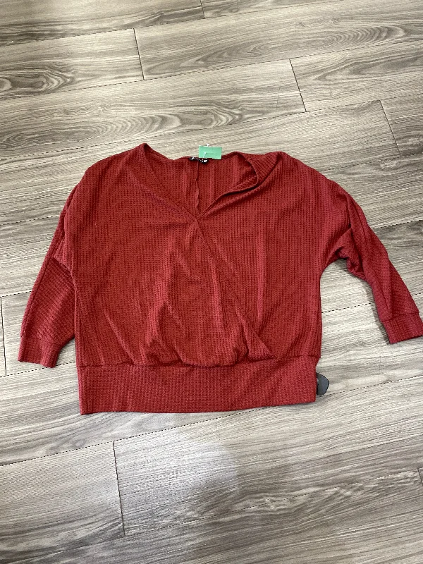 Top Long Sleeve By Clothes Mentor In Red, Size: Xl