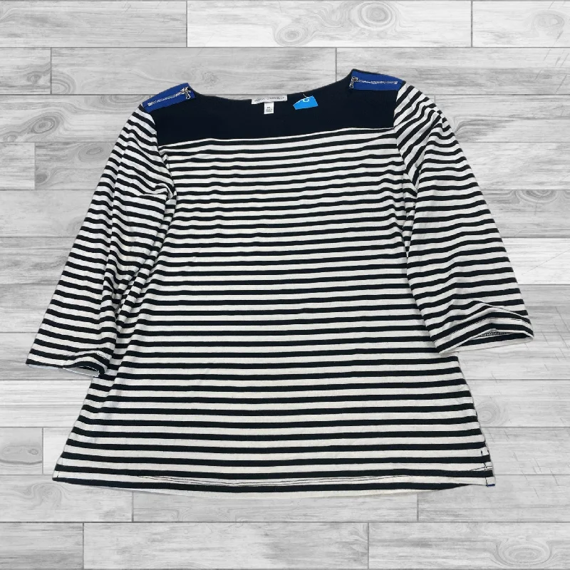 Top Long Sleeve By Cmc In Striped, Size: L