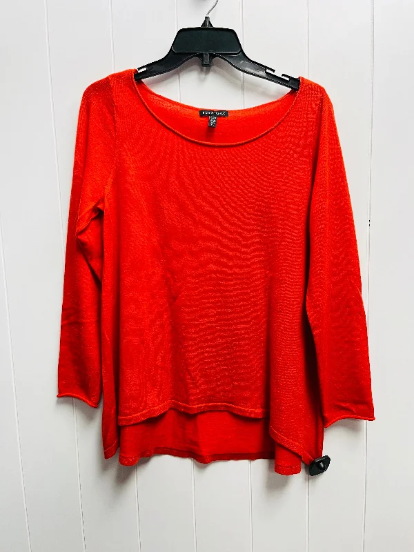 Top Long Sleeve By Eileen Fisher In Red, Size: S