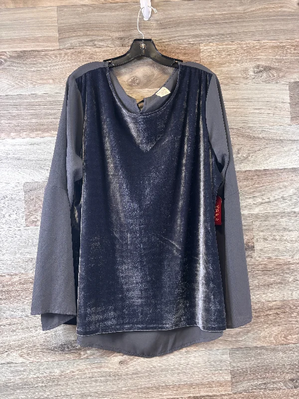 Top Long Sleeve By Faded Glory In Grey, Size: Xl