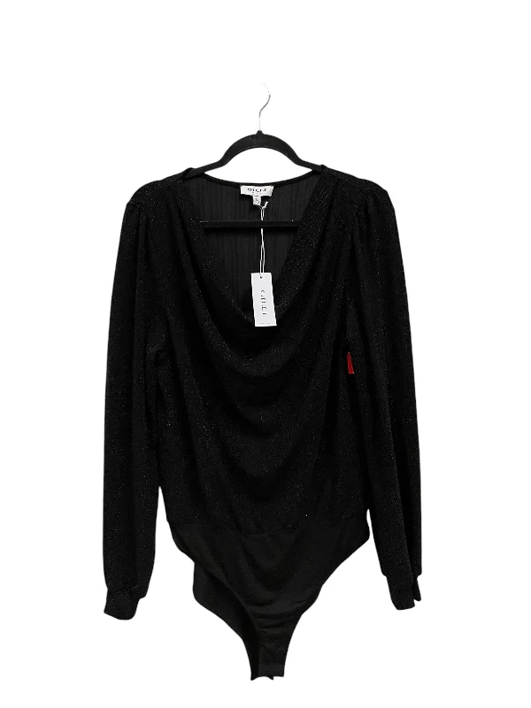 Top Long Sleeve By Gilli In Black, Size: L