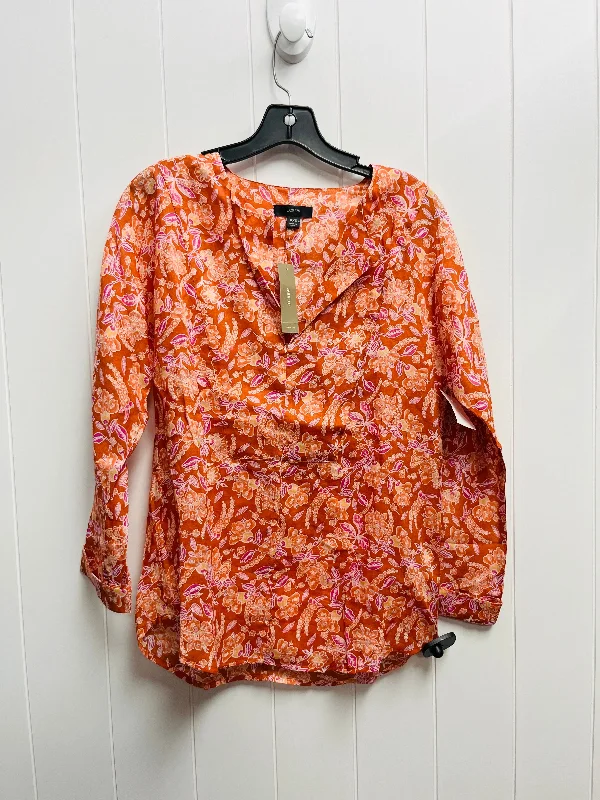 Top Long Sleeve By J. Crew In Orange, Size: Xxs