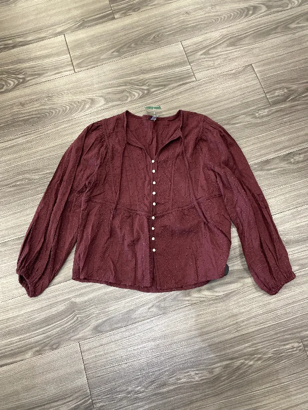 Top Long Sleeve By Old Navy In Red, Size: M