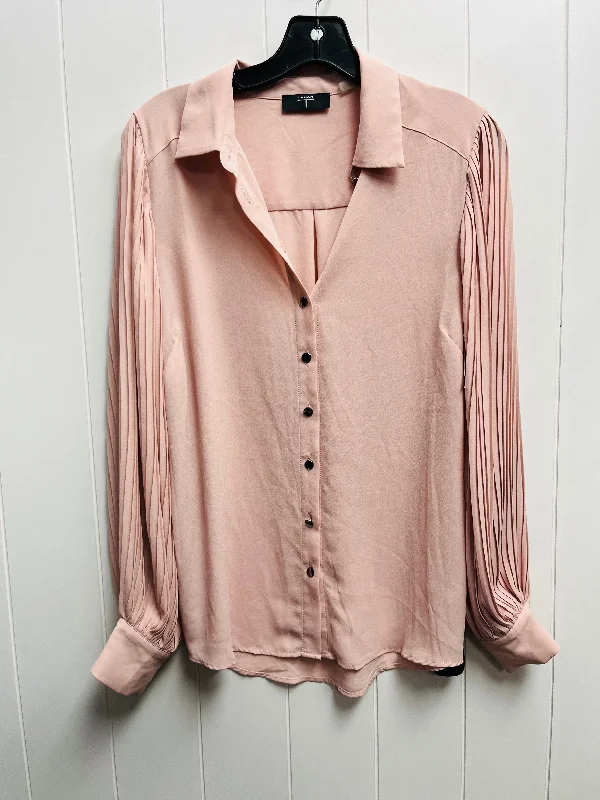 Top Long Sleeve By T Tahari In Pink, Size: S