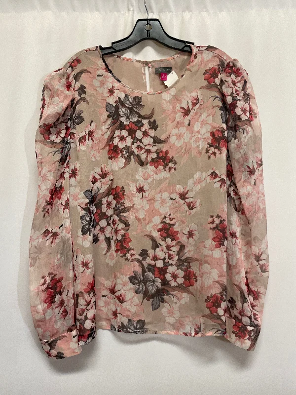 Top Long Sleeve By Vince Camuto In Pink, Size: Xl