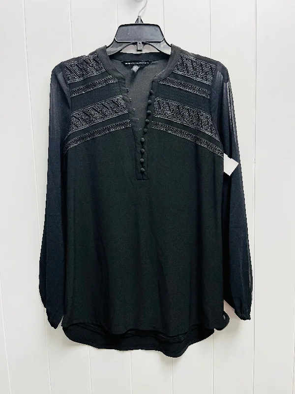 Top Long Sleeve By White House Black Market In Black, Size: Xs