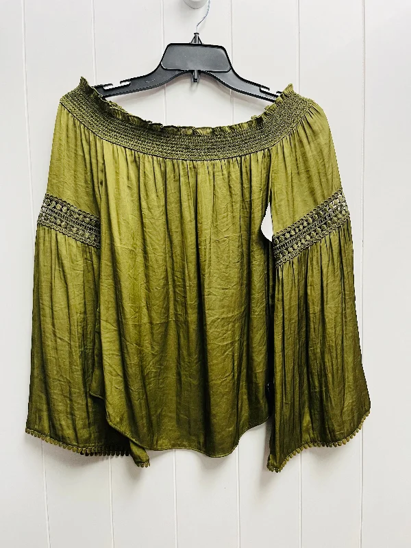 Top Long Sleeve By White House Black Market In Green, Size: Xs