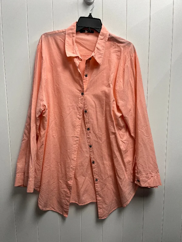 Tunic Long Sleeve By Clothes Mentor In Peach, Size: Xl